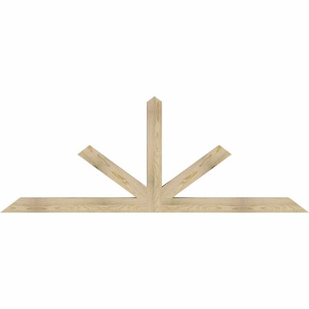 Ekena Millwork Saratoga Rough Sawn Timber Gable Bracket, Douglas Fir, 84"W x 31"H x 4"D x 4"F, 9/12 Pitch GBW084X31X0404SAR00RDF